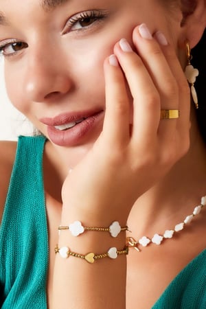 Armband Muschelklee Goldfarbe Edelstahl h5 Bild3